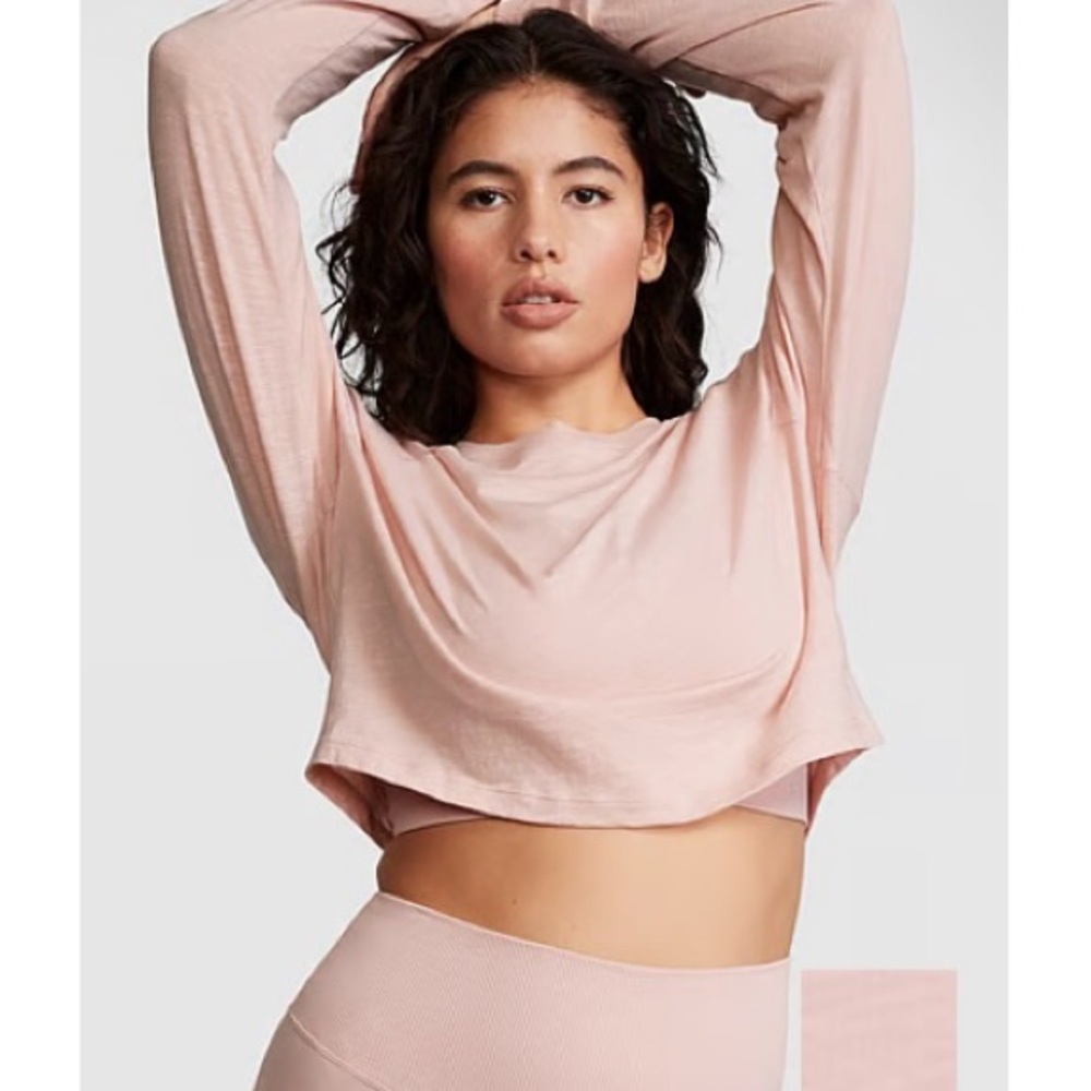 XXL Pink Premium Cotton Cropped Long sleeve shirt